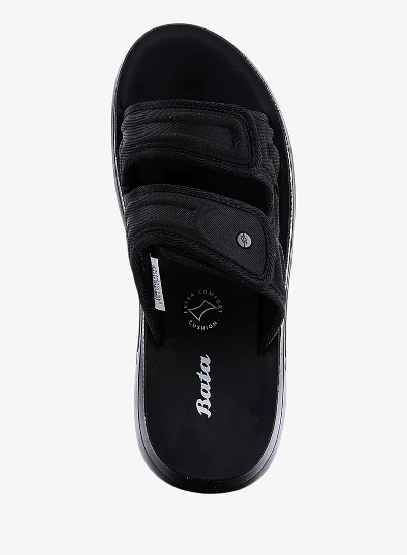Bata black Dual‑Strap Comfort Slide for Men | Best Price UAE