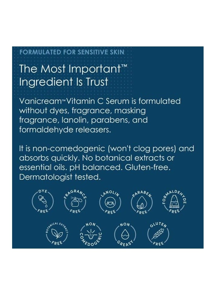 Vanicream Vanicream Vitamin C Serum -Free of Dyes, Fragrance, Masking Fragrance, Lanolin, Parabens and Formaldehyde Releasers-For Sensitive Skin-1.25fl oz.(35 ml)  - Image 4