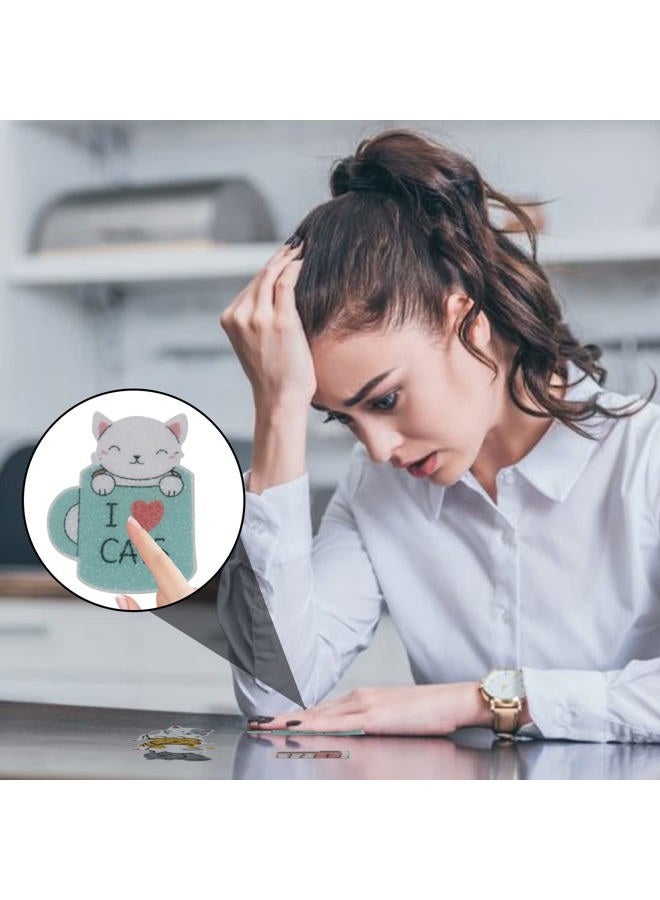 Newseda 16 PCS Calm Stickers for Anxiety Sensory Cat Stickers Stress Anxiety Relief Items Tactile Rough Textured Sensory Slips for Water Bottle Laptop Phone Desk - Image 2