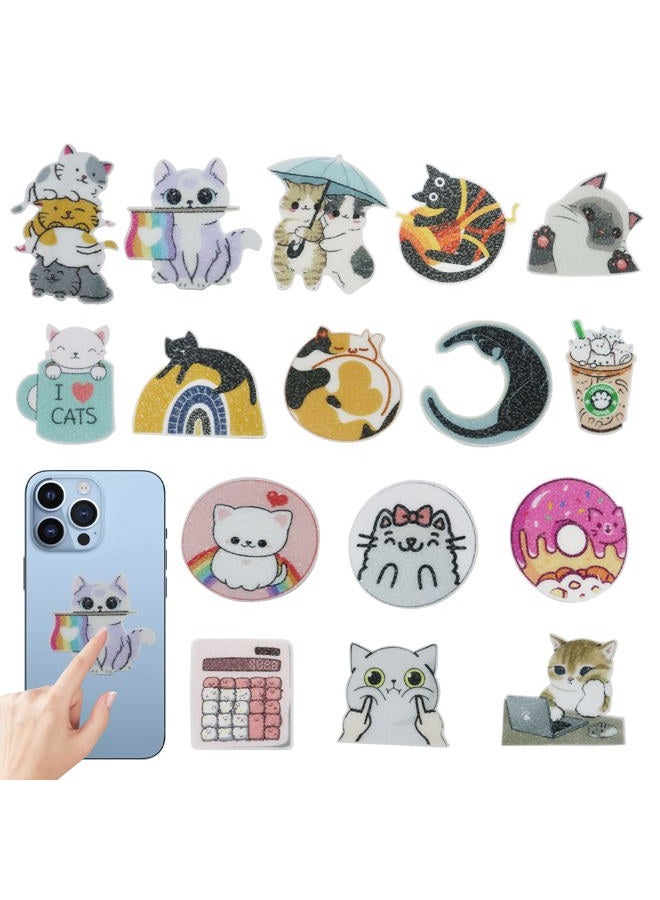 Newseda 16 PCS Calm Stickers for Anxiety Sensory Cat Stickers Stress Anxiety Relief Items Tactile Rough Textured Sensory Slips for Water Bottle Laptop Phone Desk - Image 1