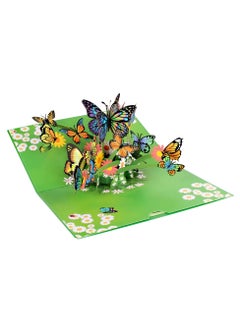 Y&D 3D Pop Up Greeting Cards, Paper Birthday Lay Flat Display Widget for Graduation Wedding Card Mum Wife Anniversary (Butterfly)  - Image 1