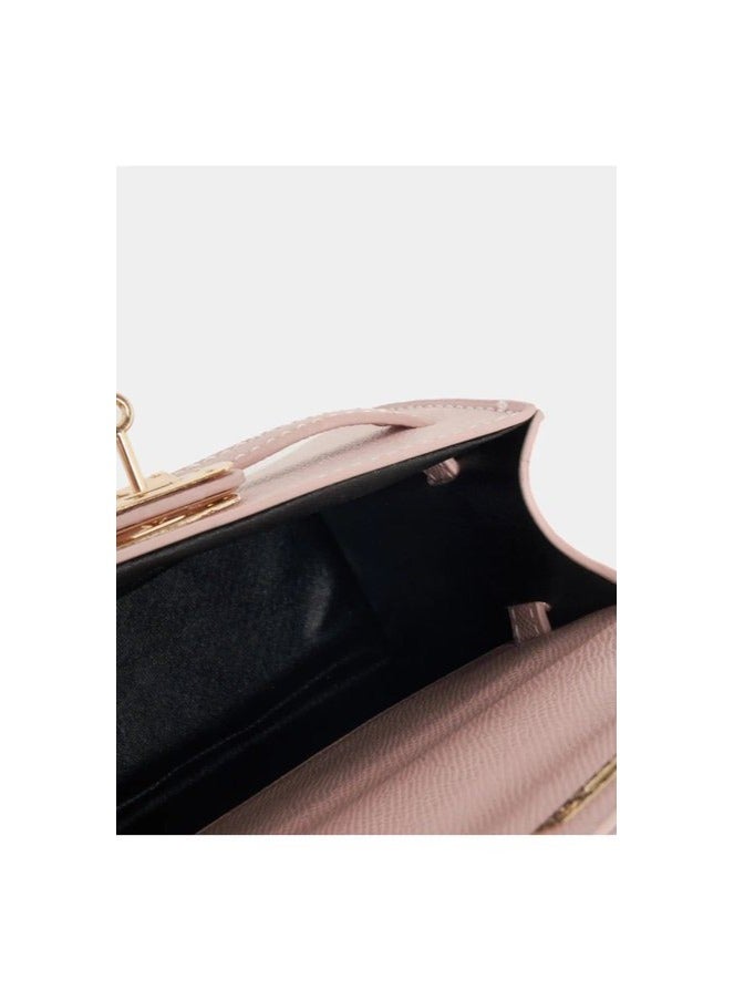Elegant Embossed Handbag with Twist Lock – Stylish & Chic Design for Women - Image 3