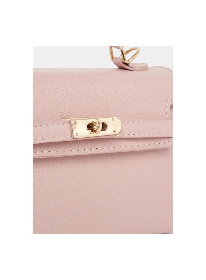 Elegant Embossed Handbag with Twist Lock – Stylish & Chic Design for Women - Image 2