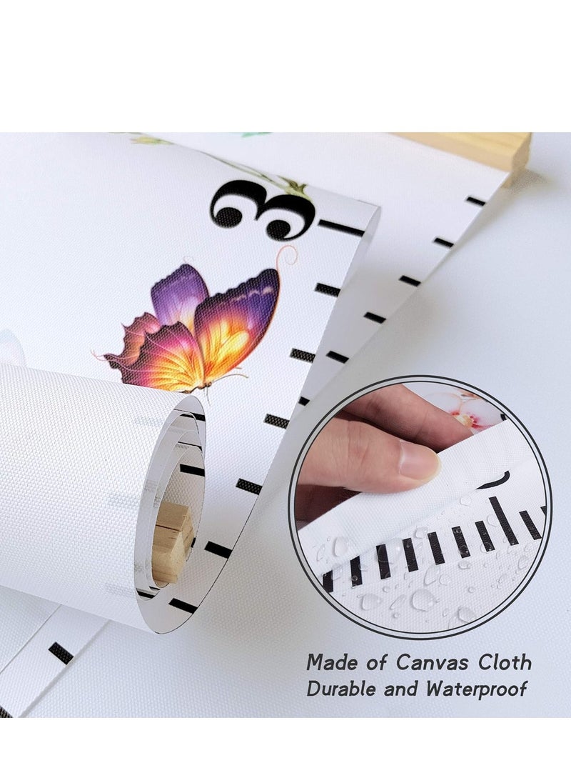 Gonice - Growth Chart for Kids Roll-up Height Chart for Boys Girls Fabric Canvas Animal Height Measurement Ruler for Nursery Room Removable Wall Decor 79"x7.9" - Image 1