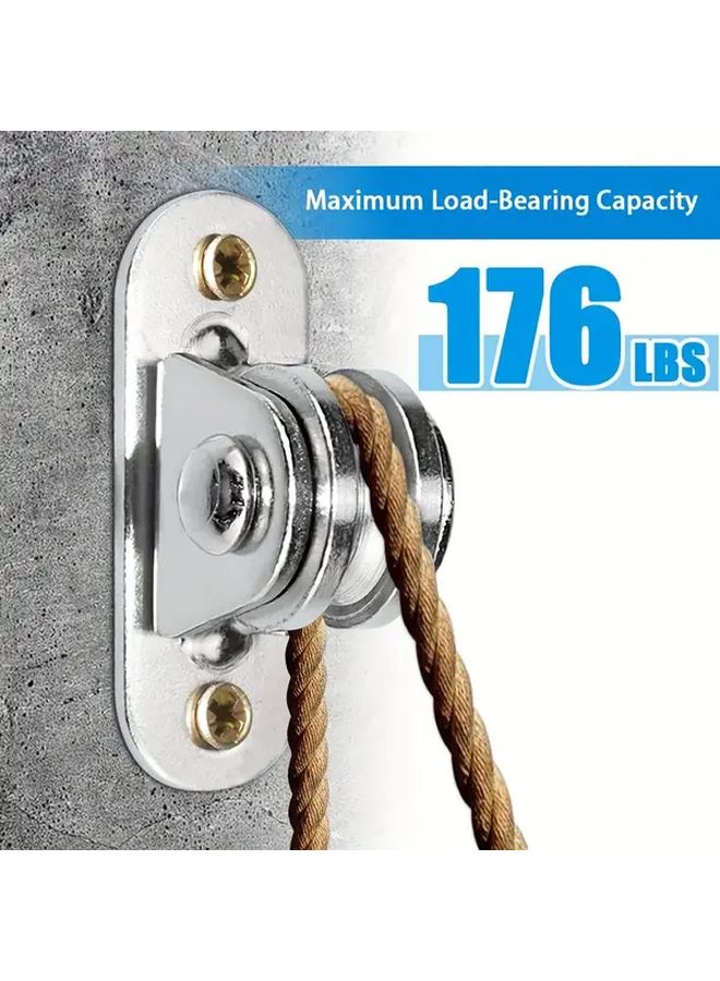 Heavy Duty Silent Pulley Block 176 Lb Capacity 1pc Easy Install Wall Ceiling Mount - Image 1