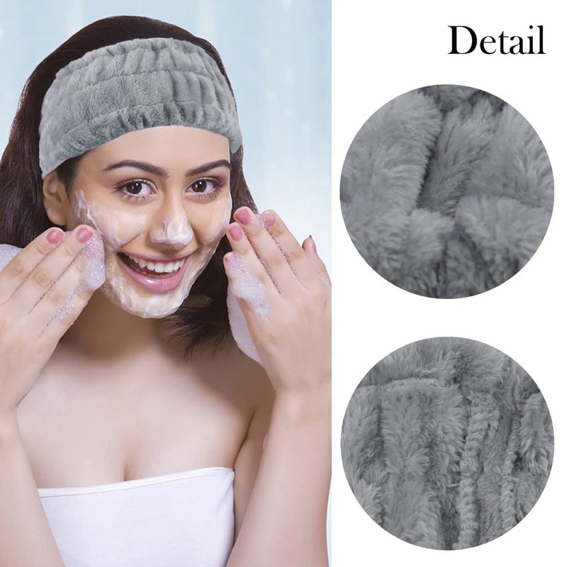 LAPOHI 3 Pack Microfiber Towel Headbands for Washing Face, Facial Headbands Makeup Headband Spa Headband Skincare Headband Fash Wash Headband for Women and Girls - Image 4