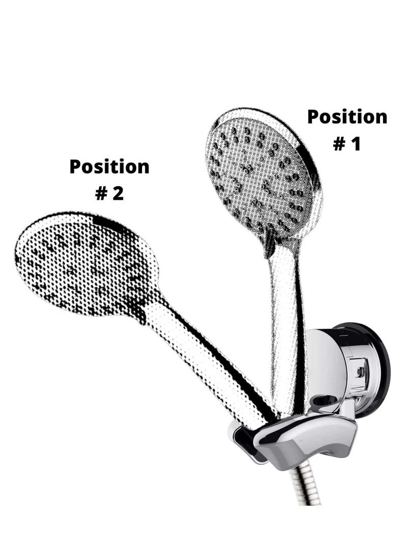 SYOSI Suction Cup Shower Head Holder Wall Mount, Different Positions Handheld Shower Head Holder relocatable and Adjustable, Handheld Shower Head Holder for People with Handicap or Short Stature - Image 4
