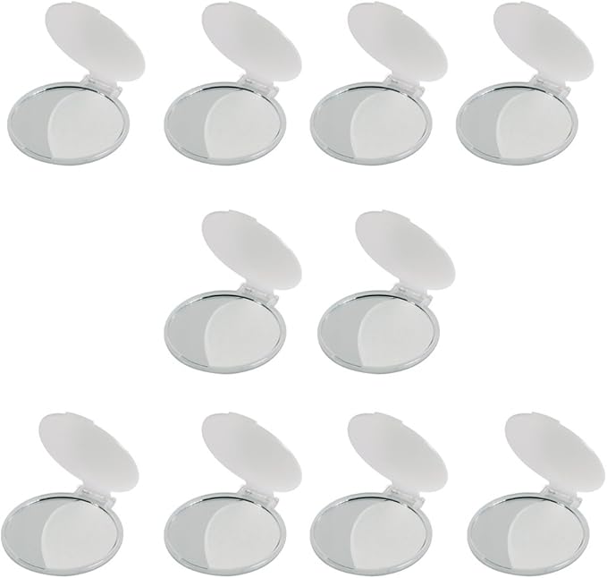 eBuyGB eBuyGB Compact Vanity Handbag Mirrors Folding Cosmetic Mirror Toiletry Bag Transparent 10 Count Pack of 1 