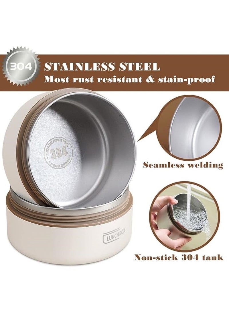 Changli Stainless Steel Bento Box Adult Lunch Box, Bento box with Thermos,Portable Insulated Food Lunch Container Set, 4 Separate Stackable Lunch Container Microwave - Image 4