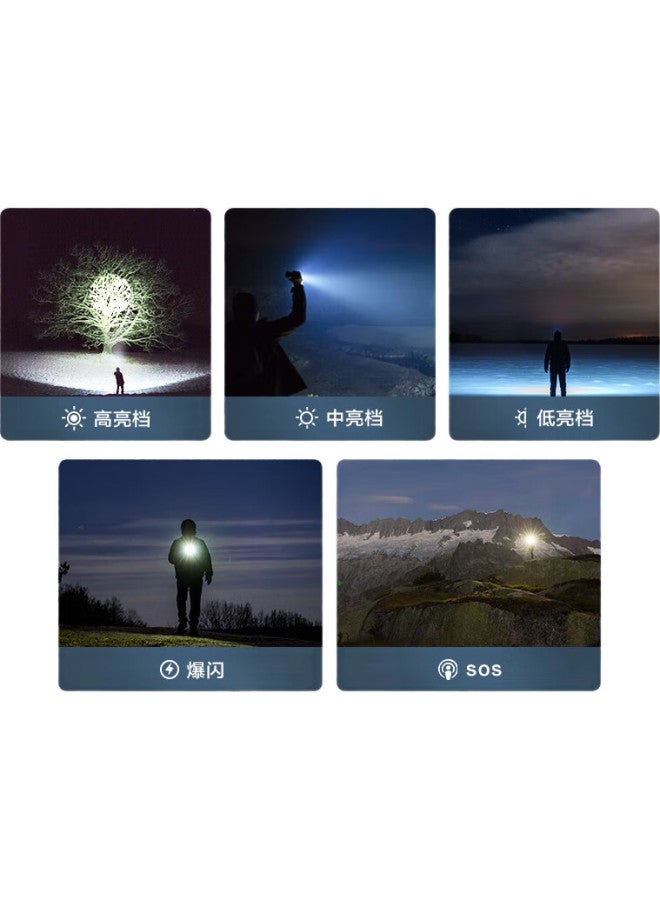 JD.com Jingzao Flashlight, High Brightness, 500 Lumens, Type-C Charging, Portable, Compact, For Home And Outdoor Use, Emergency Light - Image 2