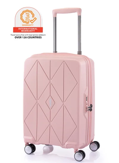 AMERICAN TOURISTER Argyle Suitcase, Cabin Size 55 cm / 20 inch, 4 Spinner Wheels, Hard Top, Polypropylene, Antique Pink|DuoSaf™ Security Zipper|TSA 008 - 3 Years International Warranty