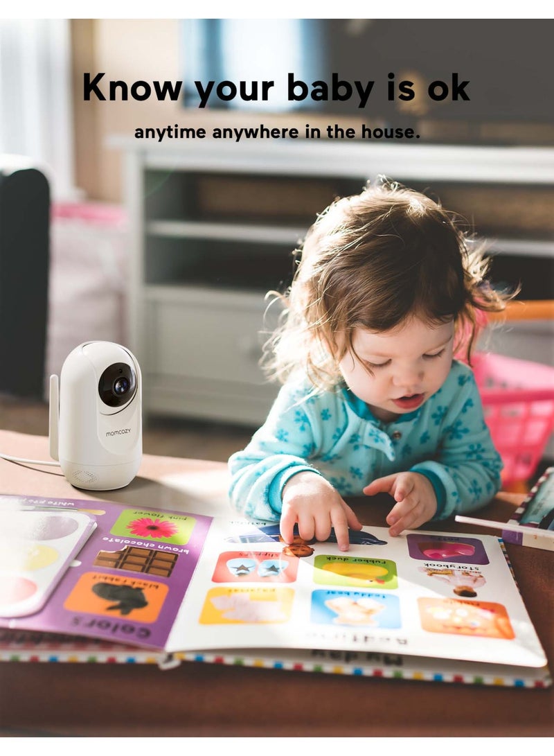 Momcozy Video Baby Monitor, 1080P 5" HD Baby Monitor with Camera & Wall Mount, Infrared Night Vision, 5000mAh Battery, 2-Way Audio, Temperature Sensor, Lullabies, 960ft Range - Image 4