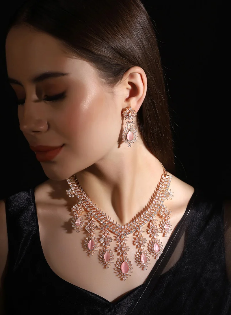 برياسي Rose -Studded Jewellery Set