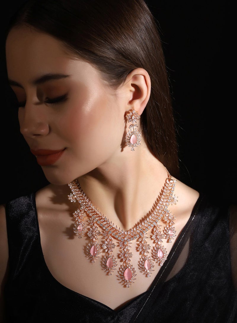 برياسي طقم مجوهرات مرصع بالورود - Image 1
