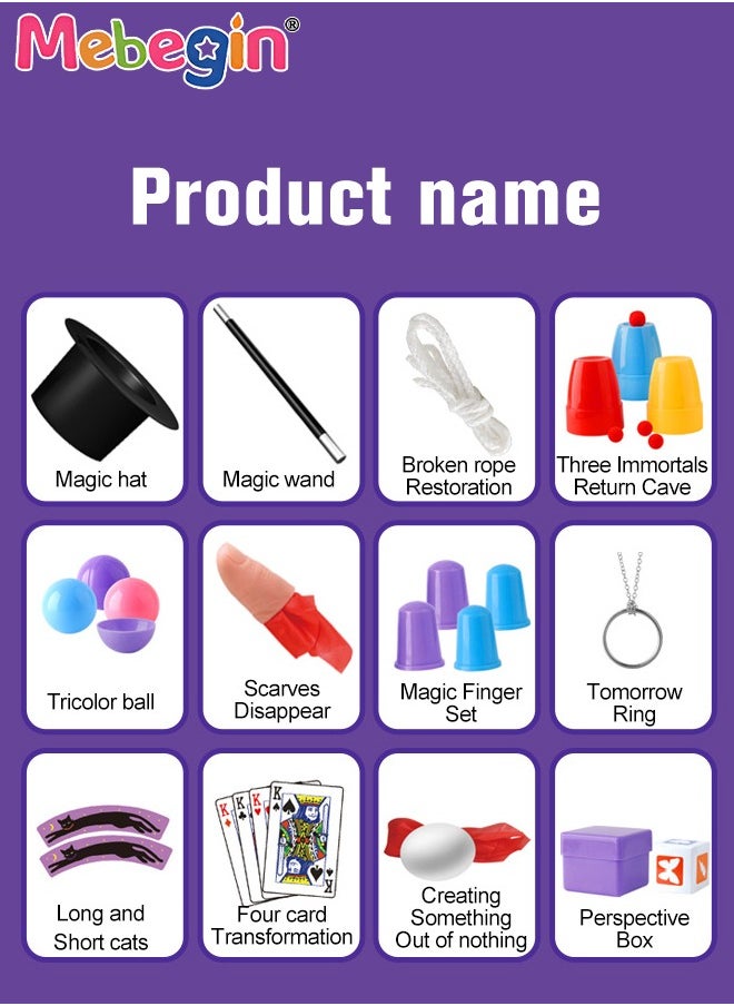 MEBEGIN Classic Magic Set with 22 Kinds of Magic Props, Amazing Childrens Magic Box with a Variety of Tricks, Pretend Play Magician Stuff, Easy to Perform Tricks, Fun Creative Educational Toys, Ideal Gift for Beginners and Kids  - Image 4