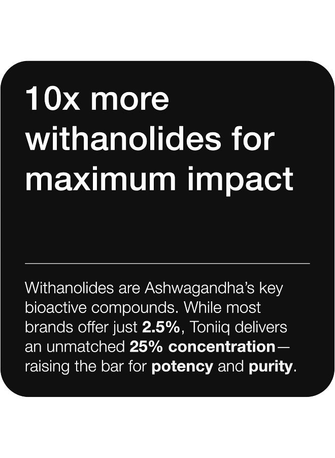 Toniiq 52,000mg 40x Concentrated Extract - 25% Withanolides - Ultra High Strength Ashwagandha Capsules - Wild Harvested in India - Highly Concentrated and Bioavailable Supplement - 120 Veggie Capsules - Image 3