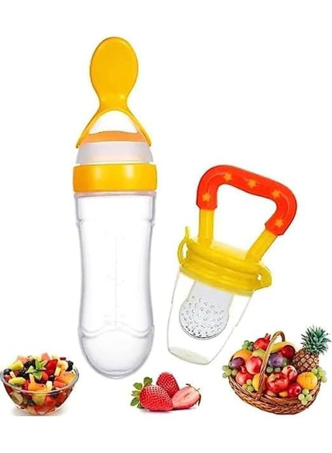مجموعة من مصاصة الفاكهة وزجاجة الرضاعة المصنوعة من السيليكون - Image 1