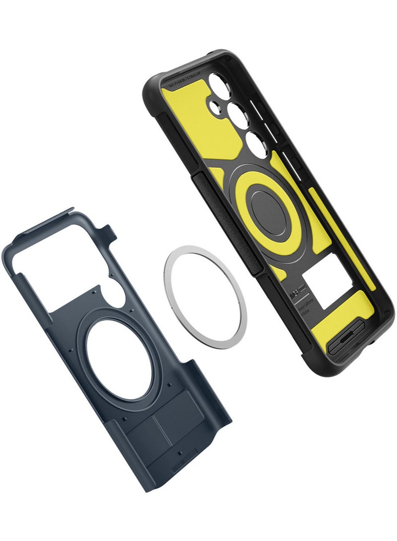 Spigen Slim Armor Magfit for Samsung Galaxy S24 Case Cover MagSafe with Kickstand - Metal Slate - Image 3