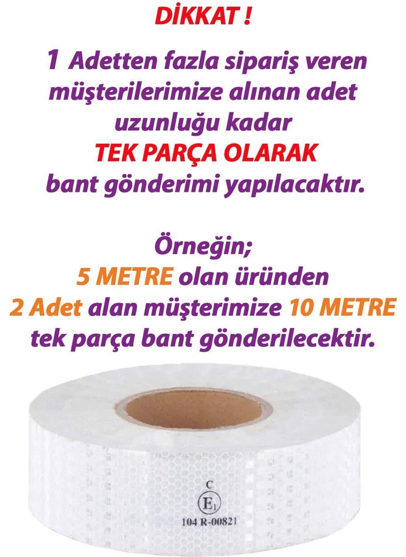 Glaswen 5m Reflective Reflective Phosphorescent Vehicle Auto Truck Strip Tape Tüvtürk Approved Plain White Warning Tape  - Image 5