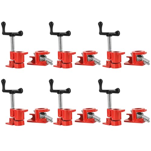 FLKQC Wood Gluing Pipe Clamp Set, Heavy Duty Cast Iron Quick Release Pipe Clamps for Woodworking (6, 1/2") - Image 1