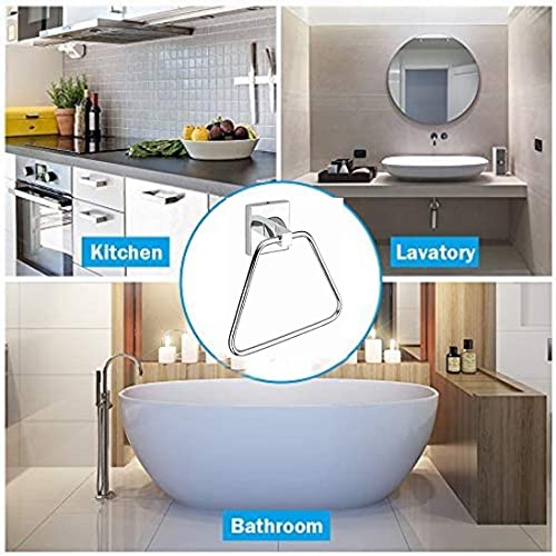 Excellent Stainless Steel Towel Ring/Towel Hanger/Napkin Ring/Towel Holder/Ring Holder/Bathroom Accessories for Wash Basin/Kitchen (Chrome -Pack of 1) - Image 4