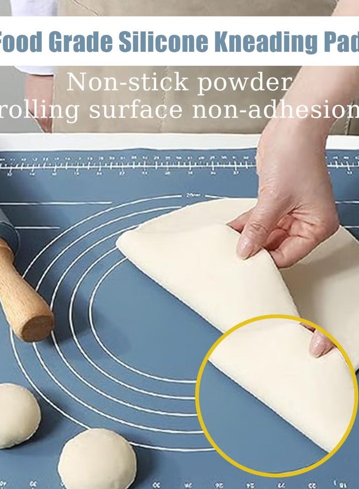 Silicone Oven Mat, Reusable Non-Stick Baking Mats, Food Grade Silicone Dough Mat for Cake Making, Multi-Purpose Mat, Table Top Mat, 40*60cm Blue  - Image 2
