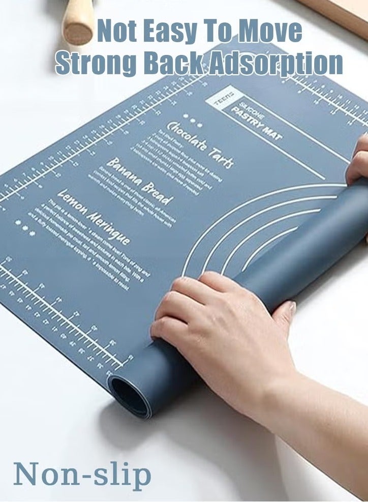 Silicone Oven Mat, Reusable Non-Stick Baking Mats, Food Grade Silicone Dough Mat for Cake Making, Multi-Purpose Mat, Table Top Mat, 40*60cm Blue  - Image 3