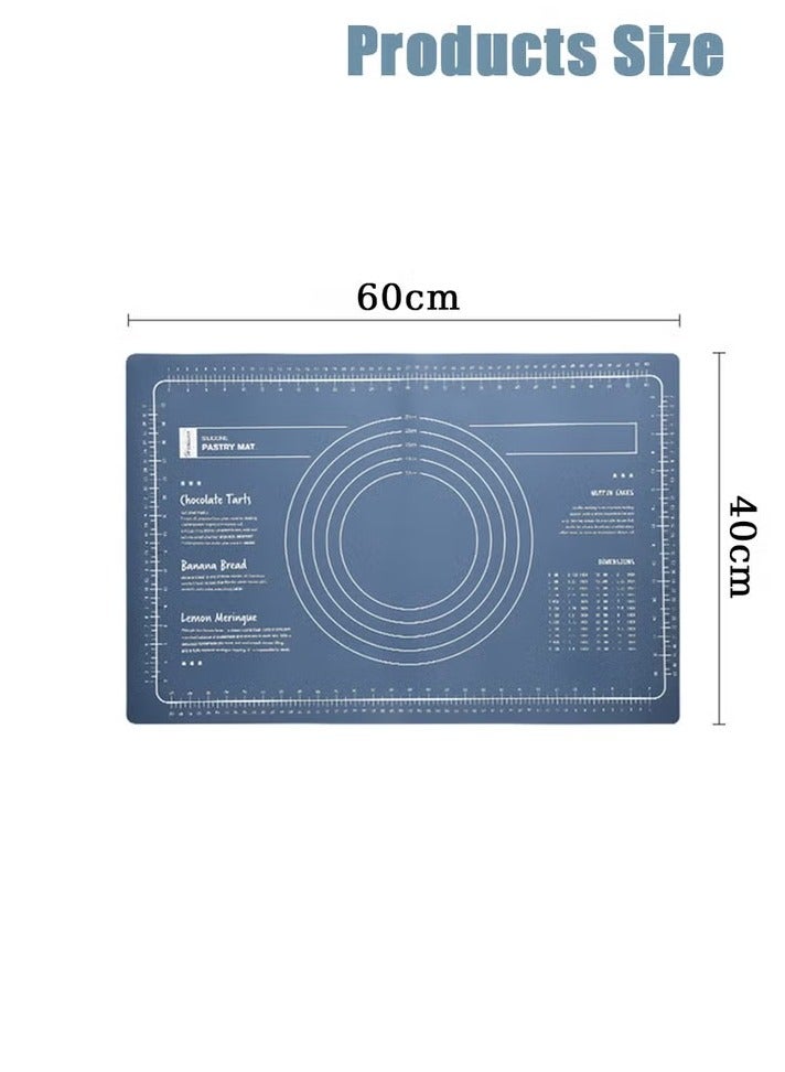 Silicone Oven Mat, Reusable Non-Stick Baking Mats, Food Grade Silicone Dough Mat for Cake Making, Multi-Purpose Mat, Table Top Mat, 40*60cm Blue  - Image 4