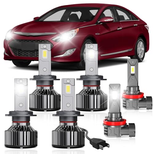 YCLL Compatible with Hyundai Sonata 2011-2014 Bulb Light Combo,6500K White,500% Brightness,70W,6 Pack - Image 1
