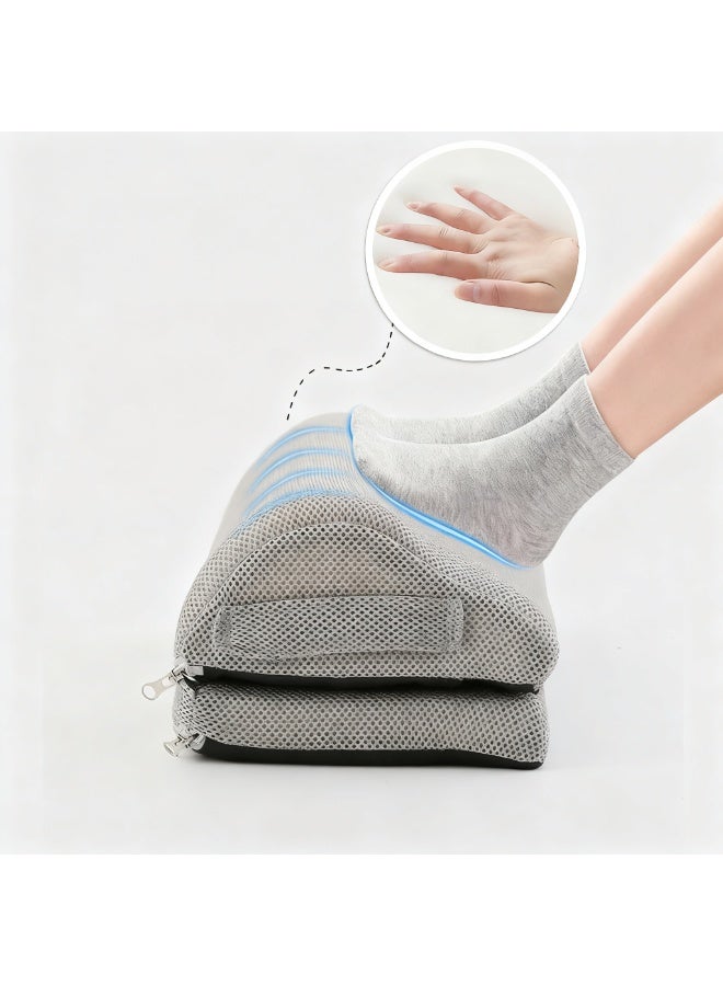 Arabest Foot Rest,Desk & Gaming Accessories,Foot Rest for Under Desk at Work,Comfortable Footrest with 2 Adjustable Heights & Removable Cover, Office Desk Accessories（Gray） - Image 1