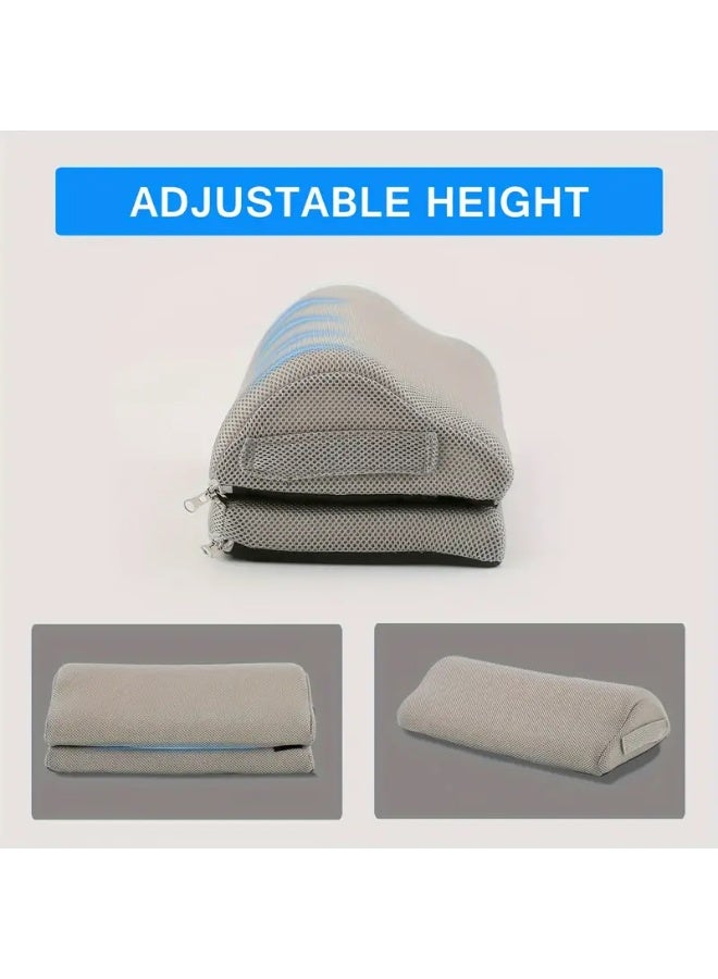 Arabest Foot Rest,Desk & Gaming Accessories,Foot Rest for Under Desk at Work,Comfortable Footrest with 2 Adjustable Heights & Removable Cover, Office Desk Accessories（Gray） - Image 4