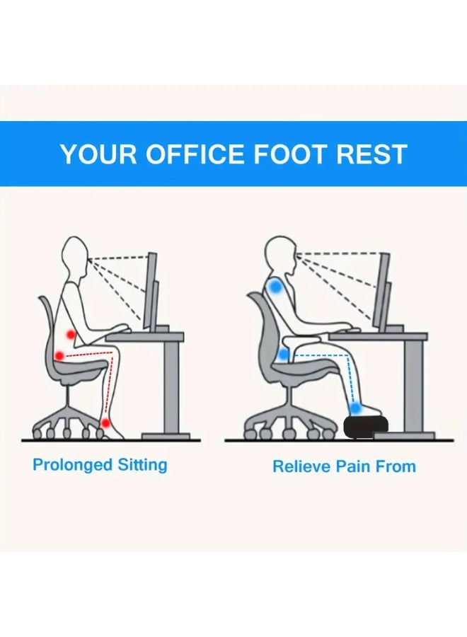 Arabest Foot Rest,Desk & Gaming Accessories,Foot Rest for Under Desk at Work,Comfortable Footrest with 2 Adjustable Heights & Removable Cover, Office Desk Accessories（Gray） - Image 5