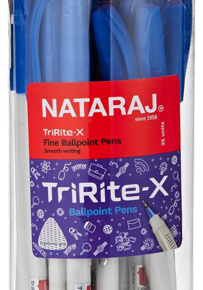 Nataraj Tririte-X Fine Ballpoint Pens - 25 Pack - Image 1