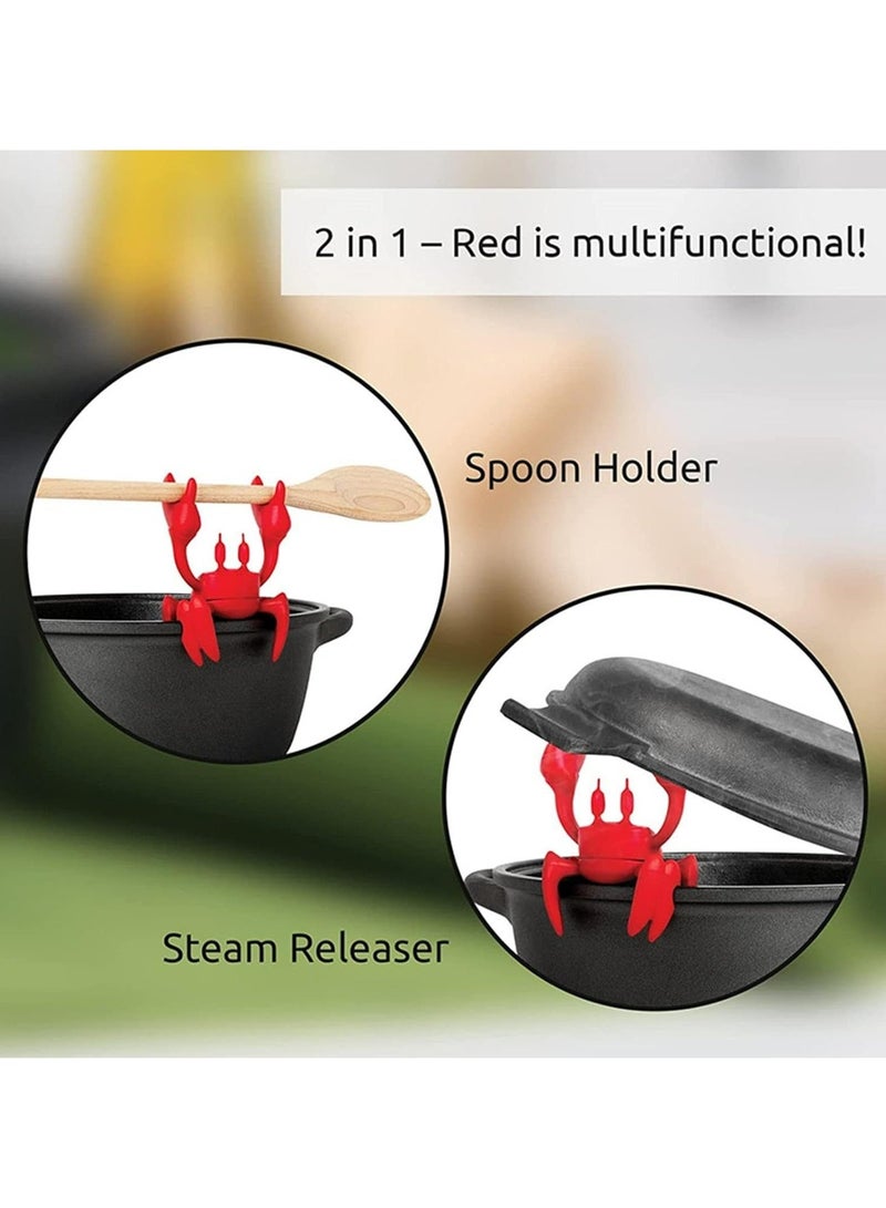 أوزيغالور حامل أدوات المطبخ السيليكوني على شكل سرطان البحر وحامل الملعقة - منظم غير قابل للانزلاق لطاولة الموقد - Image 4