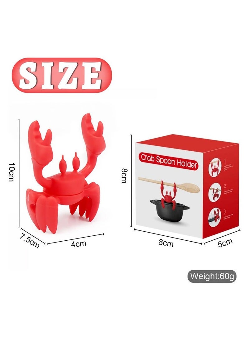 أوزيغالور حامل أدوات المطبخ السيليكوني على شكل سرطان البحر وحامل الملعقة - منظم غير قابل للانزلاق لطاولة الموقد - Image 3