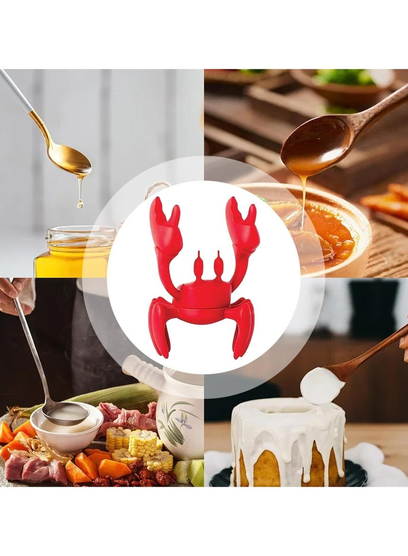 أوزيغالور حامل أدوات المطبخ السيليكوني على شكل سرطان البحر وحامل الملعقة - منظم غير قابل للانزلاق لطاولة الموقد - Image 5