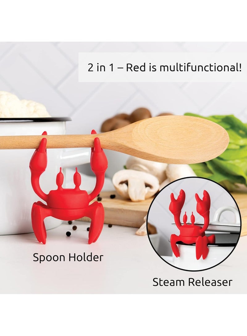 Oasisgalore Silicone Crab Utensil Rest & Spoon Holder Clip - Non-Slip Kitchen Organizer for Stove Top - Image 2