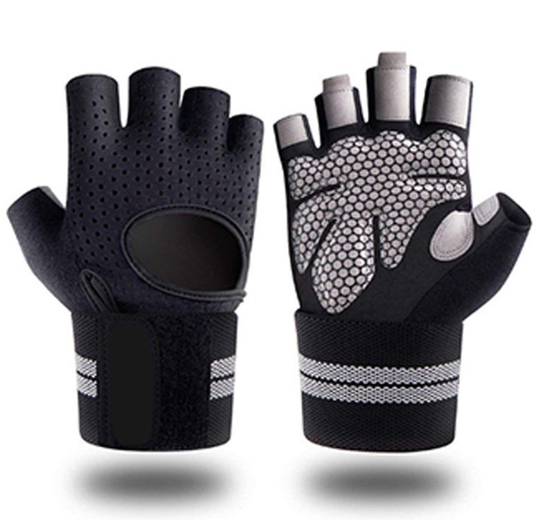 Premium Half-Finger Weightlifting Fitness Gloves with Anti-Slip Design for Adults