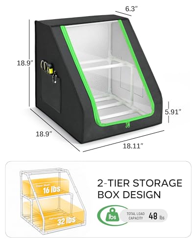 FANGSUN 3D Printer Filament Storage Box – Holds Up to 21 Spools, 2-Tier Filament Rack and Organizer Box with Stable Trapezoid Frame and Pockets for 3D Printing Enthusiasts in Home, Studio, or Workshop - Image 5