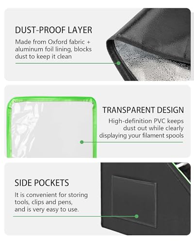 FANGSUN 3D Printer Filament Storage Box – Holds Up to 21 Spools, 2-Tier Filament Rack and Organizer Box with Stable Trapezoid Frame and Pockets for 3D Printing Enthusiasts in Home, Studio, or Workshop - Image 4