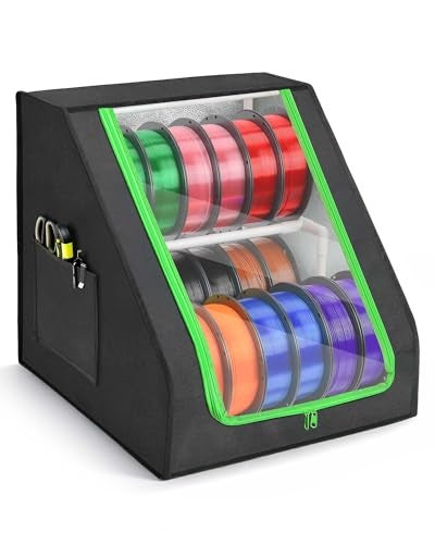 FANGSUN 3D Printer Filament Storage Box – Holds Up to 21 Spools, 2-Tier Filament Rack and Organizer Box with Stable Trapezoid Frame and Pockets for 3D Printing Enthusiasts in Home, Studio, or Workshop - Image 1