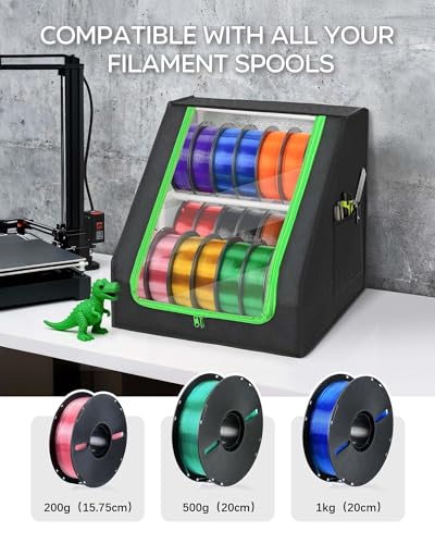 FANGSUN 3D Printer Filament Storage Box – Holds Up to 21 Spools, 2-Tier Filament Rack and Organizer Box with Stable Trapezoid Frame and Pockets for 3D Printing Enthusiasts in Home, Studio, or Workshop - Image 3