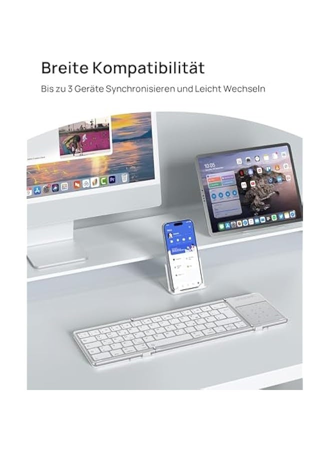 PROMASS Folding Bluetooth Keyboard for iOS Android Windows - Image 2
