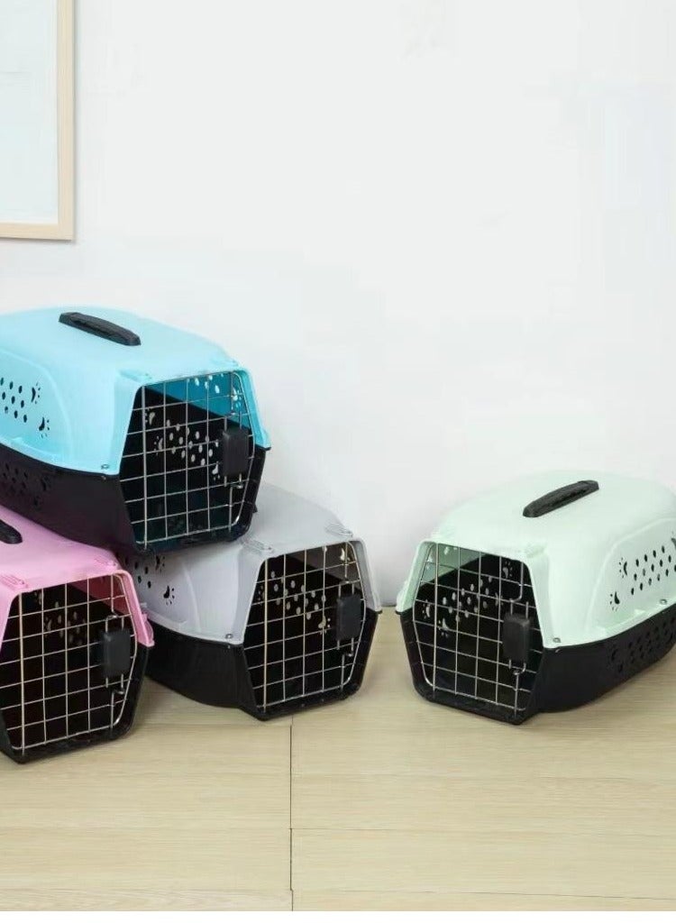 HAPPY PUSS Pet carrier, travel crate for cats and small dogs, outdoor and travel kennel, cage for cats and dogs. Grey color. - Image 3