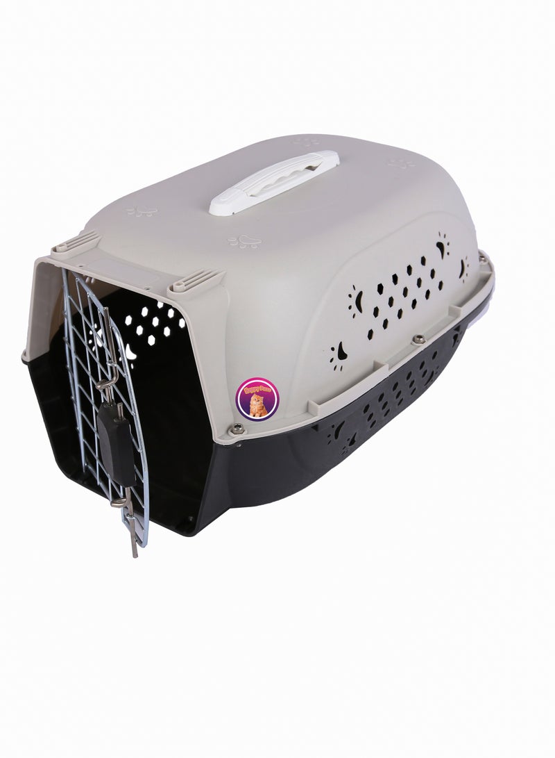 HAPPY PUSS Pet carrier, travel crate for cats and small dogs, outdoor and travel kennel, cage for cats and dogs. Grey color. - Image 2