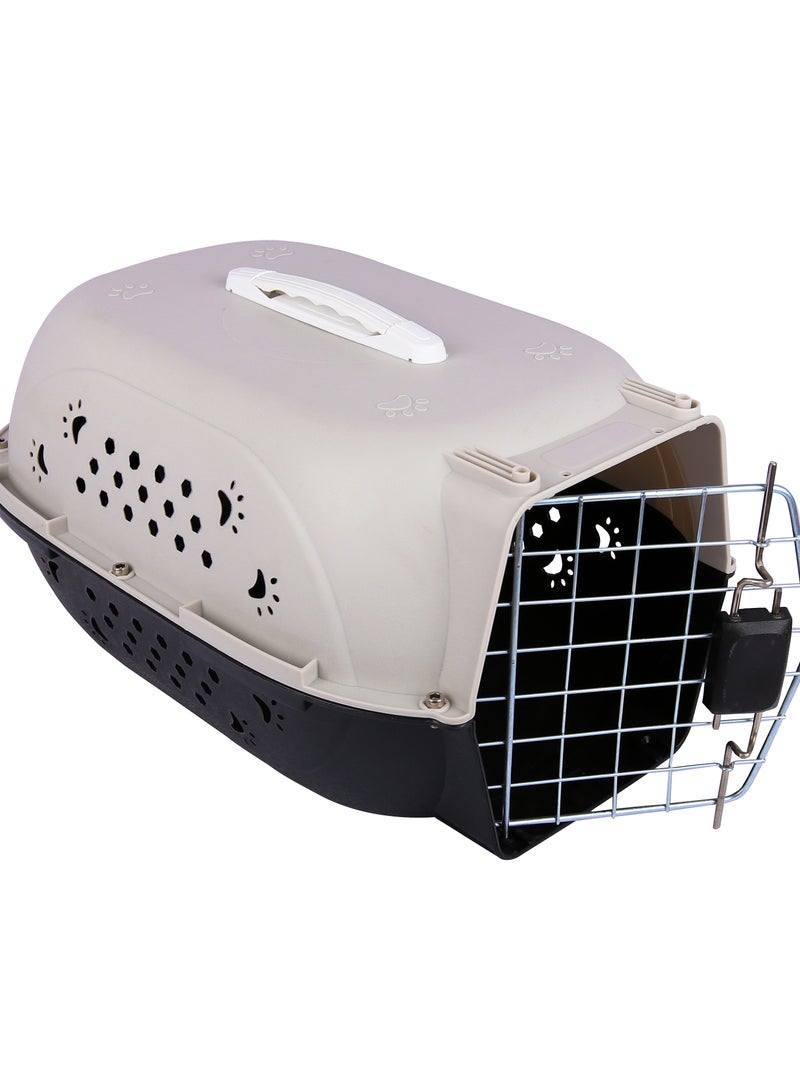 HAPPY PUSS Pet carrier, travel crate for cats and small dogs, outdoor and travel kennel, cage for cats and dogs. Grey color. - Image 1