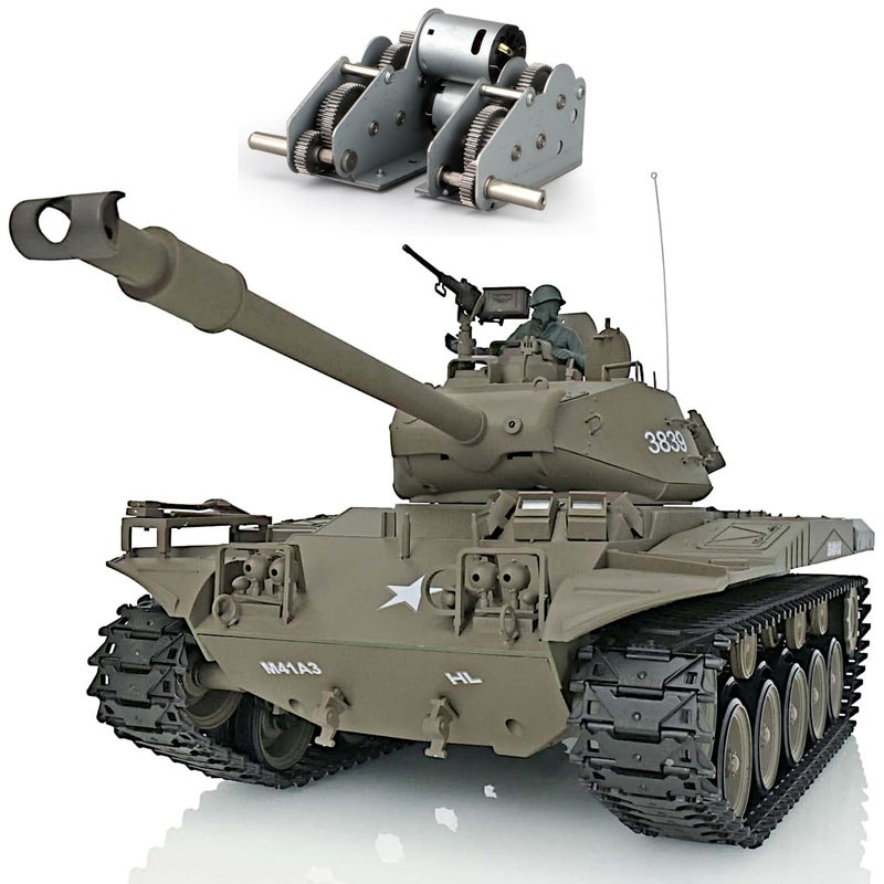 POCO DIVO دبابة بوكو ديفو ووكر بولدوغ M41A3 الأمريكية، مقياس 1/16، مركبة عسكرية RTR RC، إصدار هينغ لونغ 3839 S، ترقية علبة تروس فولاذية، معركة BB هوائية، قتال بالأشعة تحت الحمراء IR، نموذج مع تأثير الدخان والصوت والارتداد - Image 1