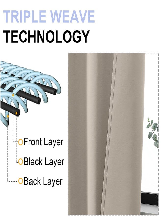 Simplebrand Ava Stone Short Blackout Curtains for Bedroom 54 Inches Long 2 Panels Set, Solid Thermal Insulated, Energy Saving Window Treatment Curtains Blackout Drapes, W40 x L54 Inch, Stone - Image 5