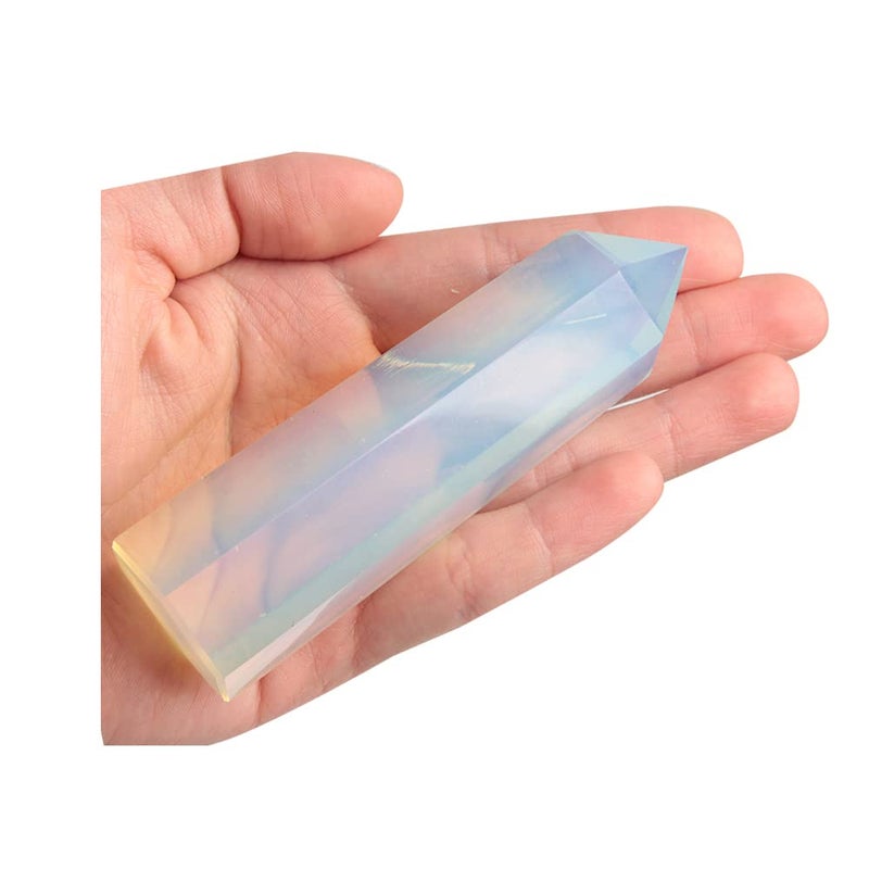 Acxico 1Pcs 90-100mm Opalite Quartz Obelisk Quartz Crystal Wand Point Reiki Healing - Image 1