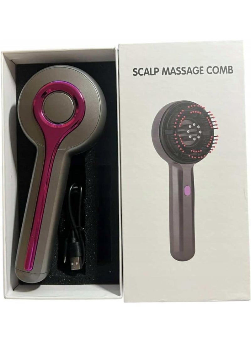 تايجر 2-in-1 Electric Hair Massager & Scalp Massage Comb with Hair Oil Diffuser – Multi-Function Hair Brush and Head Massager with 3 Adjustable Modes, USB Rechargeable Scalp Brush for Hair Growth & Relaxation – Grey - Image 4